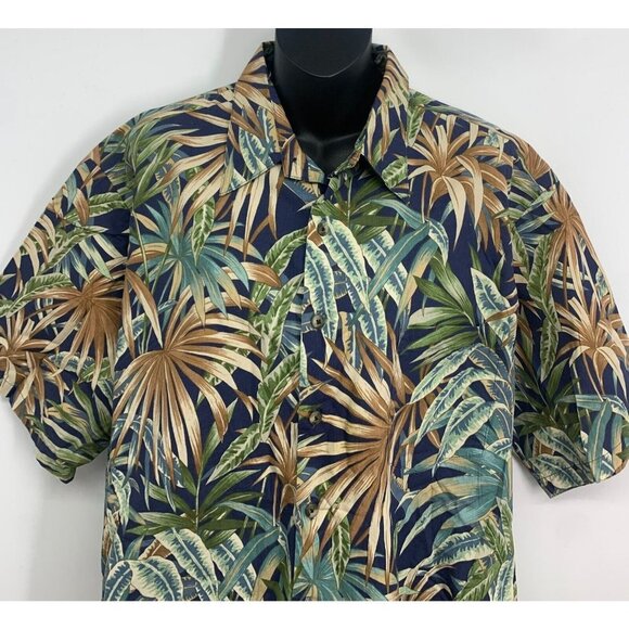 Tori Richard Men Hawaiian Shirt Size XL Extra Large Multicolor Leaf Short Sleeve - Picture 2 of 8
